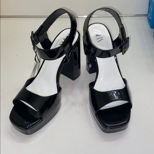 ZARA Platform Heel Sandals NEW with Tags